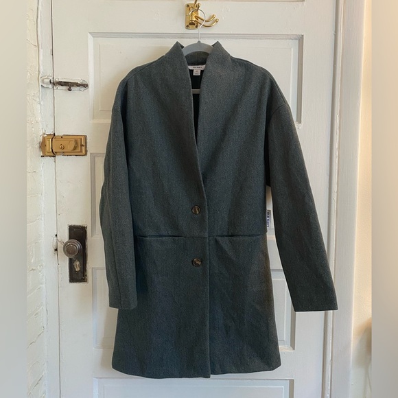 Old Navy Jackets & Blazers - NWT Old Navy Long Women's Green Gray Coat Size Small Tall